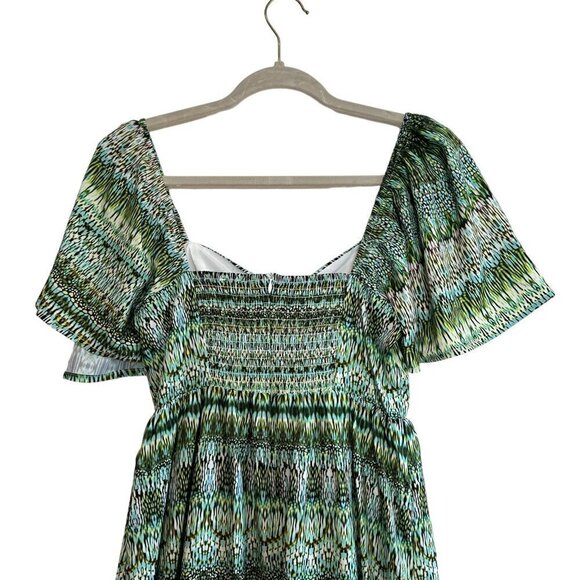 NEW NSR Delphine Tiered Green Dress Size S - Picture 4 of 6
